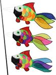 9KM DWLIFE 3Pcs Rainbow Fish Windsock Cute Wind Spinner 32 Inch Outdoor Hanging