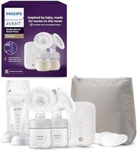 Philips Avent Double Electric Breast Pump, Hospital Strength and Rechargeable Motor, Inspired by Baby's Natural Suckling, Travel Bag, Model SCF398/31