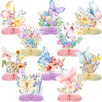 10Pcs Butterfly Honeycomb Party Decorations,Summer Pink Purple Butterfly Flowers Centerpieces 3D Table Honeycomb Toppers Butterfly Theme Party Decor for Girls Baby Shower Party Photo Prop Supplies