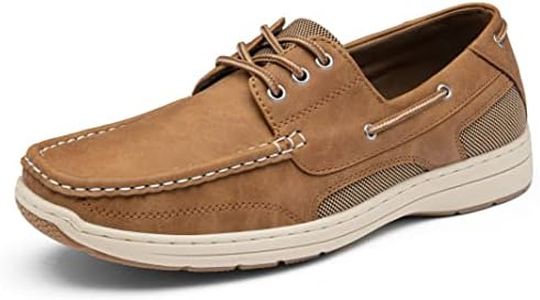 Vostey Men's Loafers & Slip-ons 3-Eye Boat Shoes Men Comfortable Casual Loafers for Men, Bmy3005-tan, 10.5