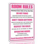 Room Rules Tin Sign Funny Cute Metal Tin Sign Pink Teen Girl Bedroom Decor Signs For Girls Room Club Party Room 8x12 Inch