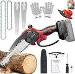 Brushless Mini Chainsaw for Milwaukee M18 Battery, 2-in-1 8" & 6-Inch Cordless Electric Chainsaw, Tool-Free Tension Hand Power Pruning Saw with Auto-Oiler & Safety Lock for Tree Trimming (Tool Only)