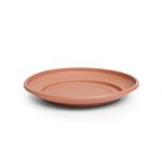 WINSOME Plant Pot Saucer - Heavy Duty Round Plastic Plant Pots Drip Base Tray Indoor & Outdoor Garden Ornament Accessories (20 cm, Terracotta)