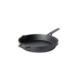 Meyer Pre-Seasoned Cast Iron Frypan | Cast Iron Skillet | Frying Pan | Iron Fry Pan | Cast Iron Utensils for Cooking, Gas and Induction Compatible, 26cm, Black