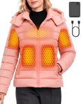 Women Heated Puffer Jacket Winter Coat Battery Pack Included Rechargeable USB Sock Fingerless Gloves Mittens Glives Shawl Scarf Slippers Insoles Boot Neck Wrap Back Should Wrap Wireless Infrared Pad