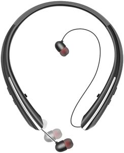 Neckband Bluetooth Headphones, Bluetooth 5.4 Wireless Headphone with Retractable Earbud,CVC8.0 Noise Cancelling, 16Hrs Playtime, Around The Neck Headphones Stereo Headset for Music, Conference, Videos