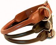 SIE Rolled Leather Dog Collars (12'', Brown)