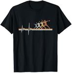 Retro Baseball Pitcher - Vintage Softball Heartbeat EKG T-Shirt