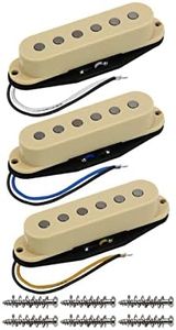 FLEOR Alnico 5 Strat Pickup Single Coil Pickups Guitar Neck/Middle/Bridge Pickup Cream for Strat Squier Electric Guitar