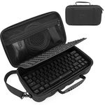 CASEMATIX 60% Keyboard Case Compatible with Razer Huntsman Mini, HK Gaming GK61, KEMOVE Snowfox, DIERYA DK61E & More 61 Keys up to 11.5" - Travel Case with Shoulder Strap and Netted Accessory Storage