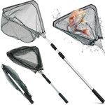 HASTHIP® Foldable 36 to 66 inch Telescopic Fishing Landing Net with Aluminum Alloy Handle for Ponds,Carp,Trout Fishing