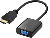 HDMI to VGA, HDMI to VGA Adapter Cable (Male to Female) 1080P Gold-Plated Cord for Computer, Desktop, Laptop, PC, Monitor, Projector, HDTV, Chromebook, Raspberry Pi, Roku, Xbox