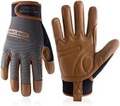 HANDLANDY Leather Work Gloves Mens 