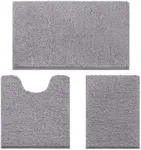 HOMEIDEAS 3 Pieces Bathroom Rugs, U