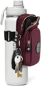 Bottle Pouch Gym Water Caddy with Phone Holder, Water Bottle Sleeve Bag with Pocket for Cards, Keys, Wallet, Gym Bottle Accessories for Men Women