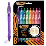 BIC Gel-ocity Quick Dry Special Edition Fashion Gel Pen, Medium Point (0.7mm), Assorted Colours, For a Smooth Writing Experience, 8 Count Bic Gelocity Gel Pens (Pack of 1)