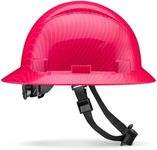 Acerpal Full Brim Non-Vented Pink Carbon Fiber Design Gloss Finish OSHA Hard Hat with 6-Point Suspension