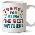 MUGFFINS Boyfriend Mug - in English - Thanks for Being The Best - Funny Gift - Ceramic 11oz Mug