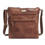 ASSOTS Crossbody Bags for Women – Real Leather Sling with Multiple Pockets and Adjustable Strap – Perfect for Daily Use and Gifting (Tan Distressed)