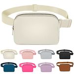 Invool Bum Bag for Women Men, Fanny Pack with Adjustable Straps Crossbody Fashion Waist Pack, Running Belt Bag for Travel Workout Cycling Hiking (Beige)