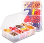 AQSXO 2 Pcs Snack Box Container for Kids, 8 Compartments Snack Containers Reusable Meal Prep Lunch Containers.