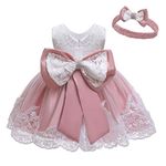 LZH Baby Girl's Newborn Tutu Gown Bowknot Christening Baptism Dress Infant Flower Girls Wedding Dresses