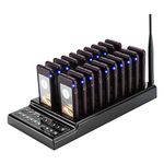 20 Channels Wireless Calling System, Restaurant Guest Paging System with Charging Dock and 20 Chargeable Pagers for Restaurant Food Truck Church Hospital