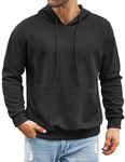 COOFANDY Men's Hooded Sweatshirts Long Sleeve Casual Pullover Hoodie Waffle Knit Sweatshirt with Pocket Black