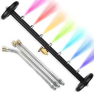 QCHENYI 2-in-1 24" Dual-Function Undercarriage Pressure Washer Cleaner, Surface Cleaner for Power Pressure Washer Attachment， Underbody Car Wash Water Broom with 3 Pieces Extension Wand, 4000 PSI