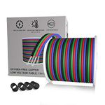 AOTOINK 15 Meters 4 Color 22 AWG RGB Extension Cable 4x0.32mm² Core 4pin wire Line 50 FT for LED Strip RGB 5050 3528 2835