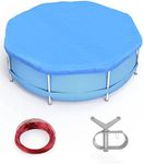 EVAJOY 28ft Round Pool Cover, Winter Pool Cover for 24ft Above Ground Round Inflatable Swimming Pools, Pool Cover Protector with UV Protection, 4ft Overlap, Winch and Cable for Easy Installation