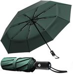 Rain-Mate Compact Travel Stick Umbrella - Portable Folding Windproof Umbrella - Auto Open & Close Button