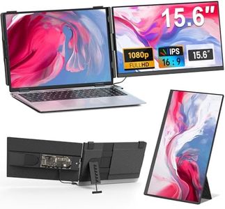 Cevaton Laptop Screen Extender - 15.6" FHD 1080P Portable Monitor for Laptop, Detachable & Plug and Play Dual Monitor Extender for 13"-17.3" Laptops, Compatible with Wins/Mac/Android/Chrome