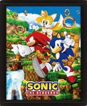 Pyramid International Sonic the Hedgehog Poster in 3D (Catching Rings Design) Lenticular 3D Wall Art and Posters in Black Picture Frame 25cm x 20cm x 1.5cm - Official Merchandise