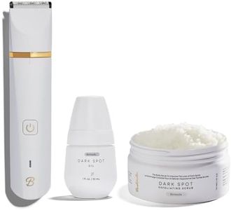 Bushbalm Bermuda Exfoliating Scrub (236 ml), Bermuda Ingrown Oil (30 ml), and Francesca Trimmer Electric Shaver - Routine for Ingrown Hair & Razor Bumps Prevention