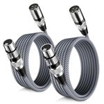 Elebase XLR Microphone Cable 2M 2Pack,XLR Male to Female Mic Cord,3-pin Balanced Shielded Lead Wire,for Amplifier Mixer,Recording Studio,Speaker Systems,Foot,FT