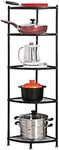 Baotkere Kitchen Corner Pot Rack, Stackable Multi Layer Free Standing Metal Shelf Stainless Steel Cookware Organizer, Height Adjustable Storage Countertop Holder