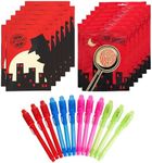 THE TWIDDLERS - 24 Invisible Ink Notepads, With UV Pen Lamps & Pouches - Perfect Party Bag Fillers For Kids, Travel Toys for Children's Birthdays