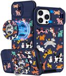 Buleens for iPhone 13 Pro Max Case - with Ring Stand & Camera Cover Cute Designed for Women Cartoon Kawaii Dogs for Phone Case for iPhone 13 Pro Max Compatible with Magsafe