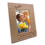 Personalised Auntie Love Heart Engraved Portrait Photo Frame Gift FW634 (4 x 6 Inch) Brown