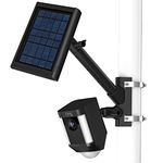 HOLACA 2-in-1 Pole Mounting Bracket for Stick Up Cam Pro Solar Panel, Spotlight Cam Pro/Plus and Stick Up Cam Battery/Wired Outdoor Mount Accessories for Ring SuperSolar Panel (Black)