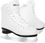 WELLWON Figure Skate for Women and Mens, Classic Design High-Top PU Leather Ice Skates for Outdoor and Indoor, Figureskates for Beginner