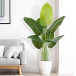 Keeplush Lifelike Bird of Paradise Artificial Plant 4ft Faux Banana Leaf Tree with 9 Trunks for Home Decor - Perfect Indoor Silk Floor Plant for Living Room, Office, and Bedroom Ambiance Enhancement