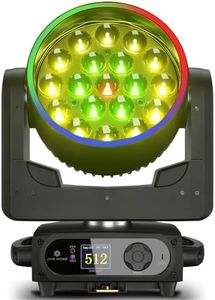 SHEHDS Moving Head Light LED 19x15W RGBW 4in1 B/Wash/Zoom Effect Stage Lights Professional DMX512 & Sound Activated Control DJ Lights for Party Wedding Disco and Nightclub - 1 Pack