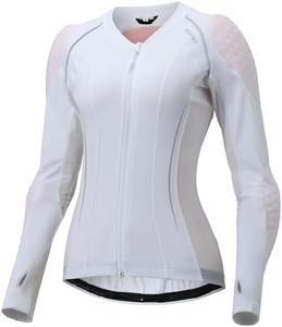 RSYSO Motorcycle Jacket Women Armored Yoga Motorcycle Shirt with CE Certified Protective Mesh Jacket with Reflective Strips, All Season Motorcycle Riding Shirt for Motorcycle Bicycle Riding Gear White