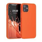 kwmobile Case Compatible with Apple iPhone 12 / iPhone 12 Pro Case - Soft Slim Protective TPU Silicone Cover - Neon Orange