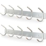 Homephix Coat Hooks Wall Mounted - Heavy Duty Coat Rack (2 Pack) - Stainless Steel Coat Hooks for Wall - Rust Resistant and Multipurpose Coat Hangers Wall Mounted for Hanging Clothes, Hats and Towels