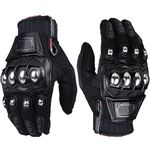 JIEKAI Outdoor Glove Steel Knuckle Motorcycle Motorbike Powersports Racing Textile Safety Gloves (XL, Black)