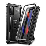 Dexnor for Samsung S20 Case, [Built in Screen Protector and Kickstand] Heavy Duty Military Grade Protection Shockproof Protective Cover for Samsung S20 - Black