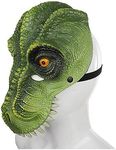 XKONG Dinosaur Mask, Halloween Mask Latex Tyrannosaurus Rex Mask, Dinosaur Head Cosplay Mask Party Masquerade (green)